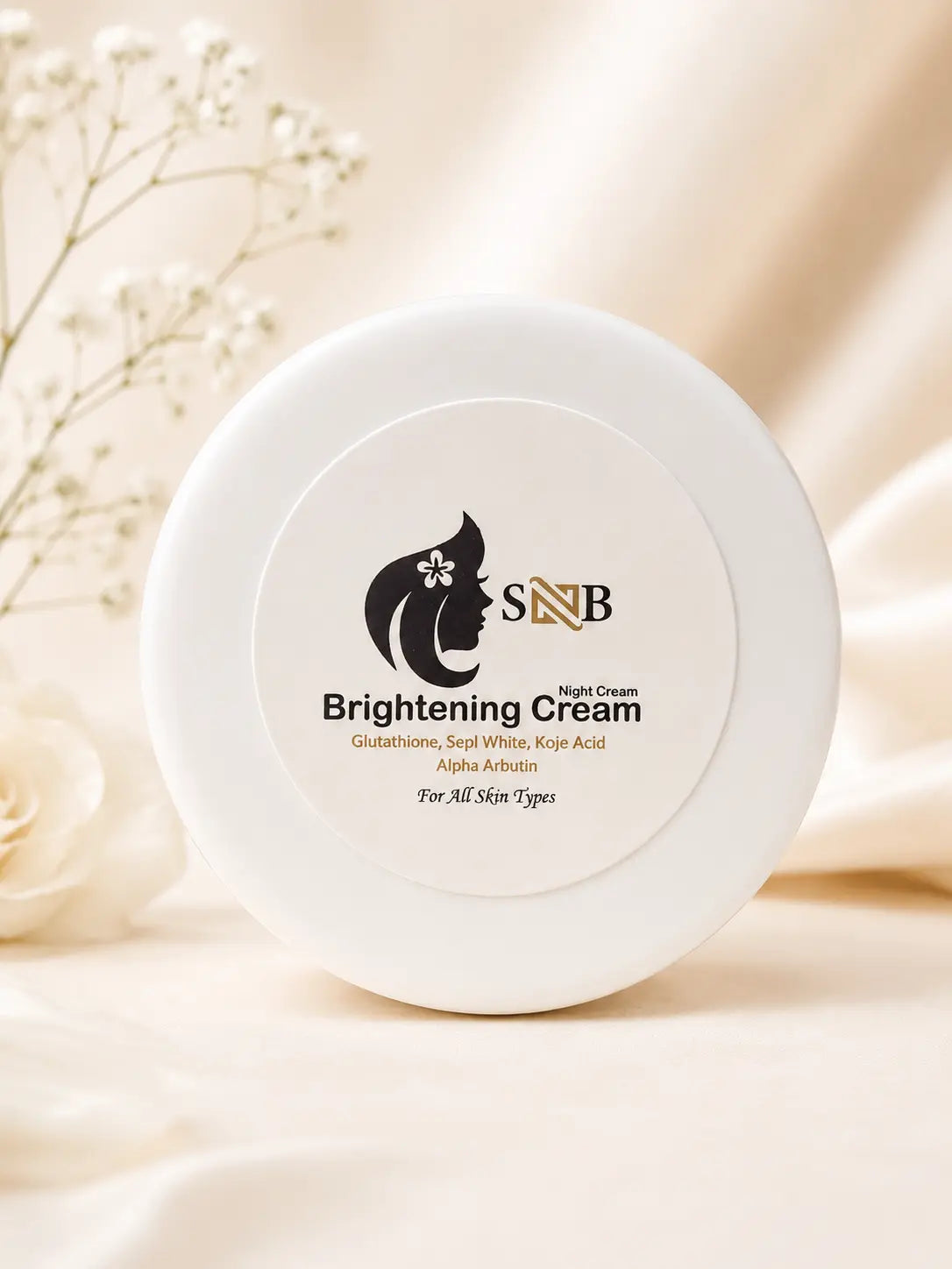 SNB Brightening Night Cream – Glutathione, Kojic Acid & Alpha Arbutin Cream for Glowing, Even-Looking Skin